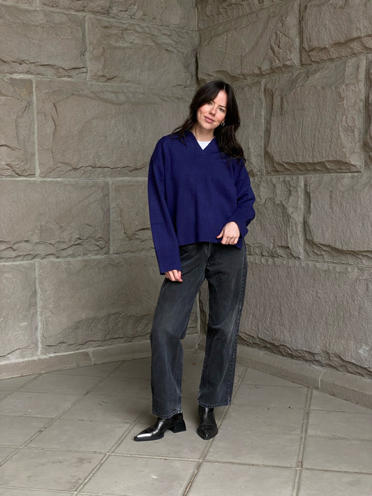 The Bram Sweater | Oversized Open-Collared Sweater