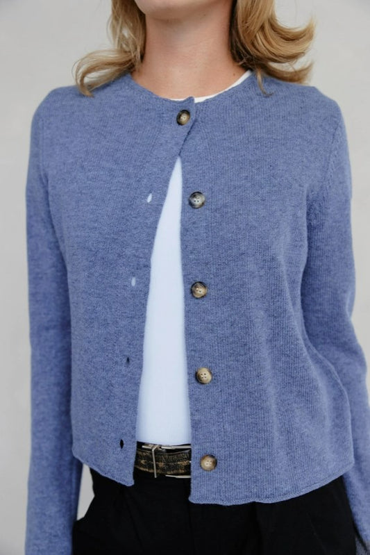 The Lillie Cardigan | Lightweight Cropped Cardigan (Blue)